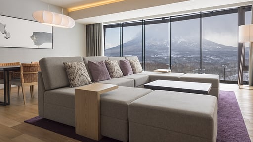 Aya Niseko Three Bedroom Yotei View Living room