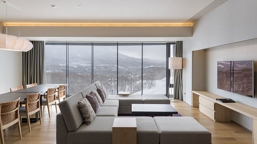 Aya Niseko Three Bedroom Yotei View Living room