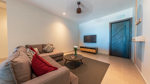 Beach Mountain Deluxe Apartment Woonkamer