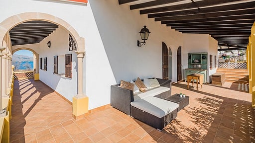 Beachfront Villa Es Clot Terrace/Veranda