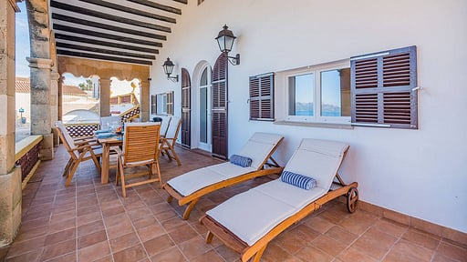 Beachfront Villa Es Clot Terrace/Veranda