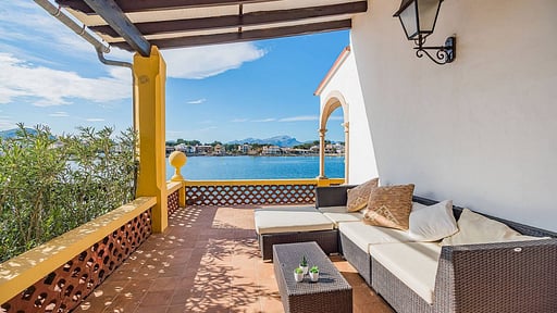 Beachfront Villa Es Clot Terrace/Veranda