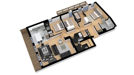 Apartment Carré Blanc 233 Grundriss