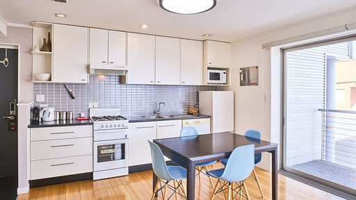 Deep Tracks One Bedroom Condo Kitchen