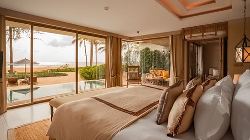 Devasom Beachfront Villa Schlafzimmer 1