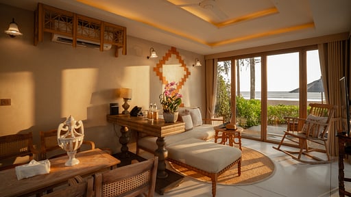 Devasom Beachfront Villa Wohnbereich