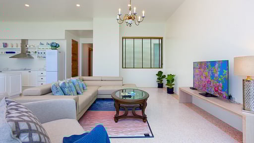 Fisherman Way Seafront Pool Suite Three Living room