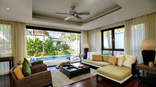 Frangipani Pool Villa Living room