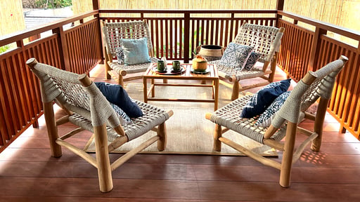 Gili Beach Resort Villa Tiga Terrasse/Veranda 2