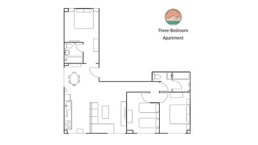 Happo Three Bedroom Apartments Floor plan