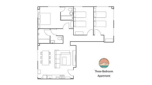Happo Three Bedroom Apartments Floor plan
