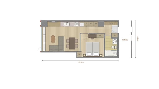 Ki Niseko One Bedroom Resort Side Floor plan