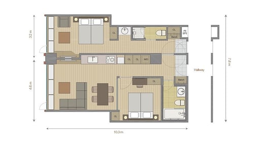 Ki Niseko Two Bedroom Yotei View Floor plan