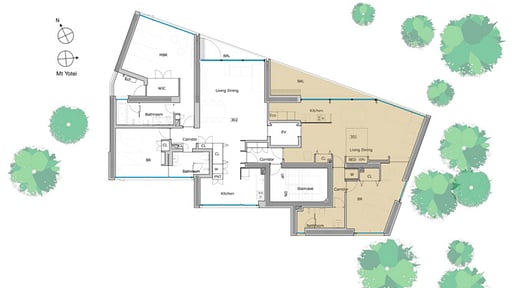 Kozue Apartment One Bedroom Suite Floor plan