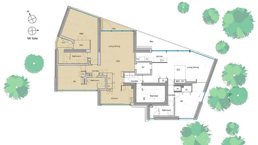 Kozue Apartment Two Bedroom Suite Floor plan