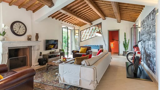 Villa Le Panteraie Woonkamer