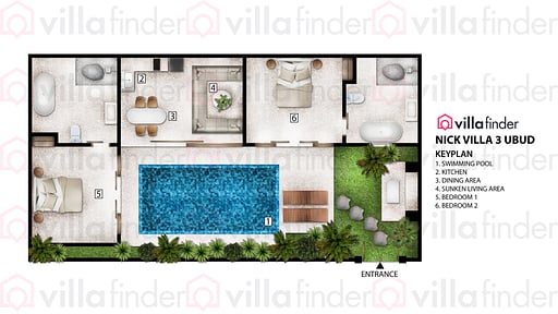 Nick Villa 3 Ubud Floor plan