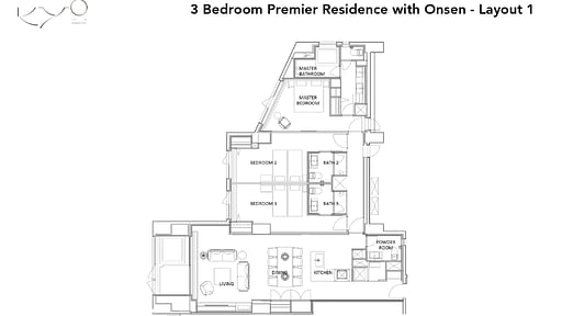 Niseko Kyo Three Bedroom Premier Residence Floor plan