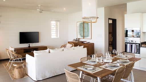 O'biches Beachfront Apartment Wohnbereich