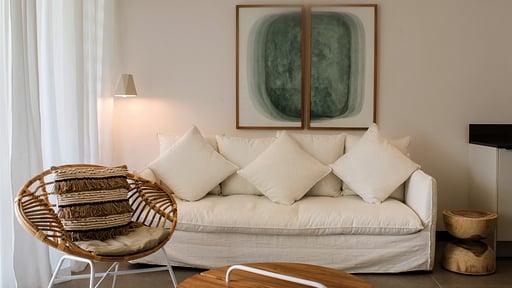 O'Biches Deluxe Apartment Woonkamer
