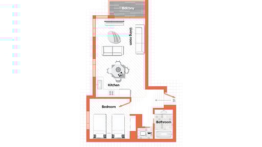 Powder Tracks Apartment One Bedroom Floor plan