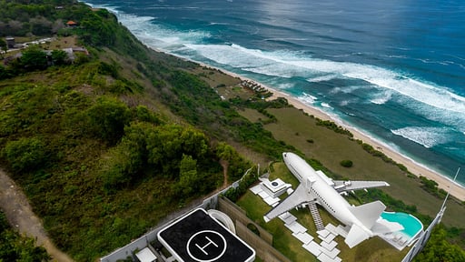 Private Jet Villa Drone pictures