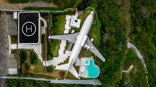 Private Jet Villa Drone pictures