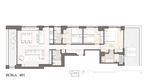 Roka Three Bedroom Terrace Apartment Floor plan