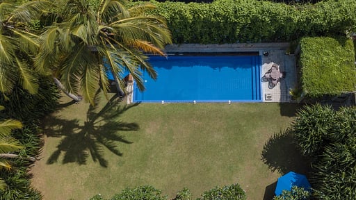 Saffron and Blue Villa Drone pictures