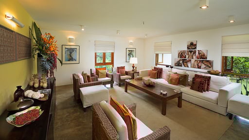 Saffron and Blue Villa Media room