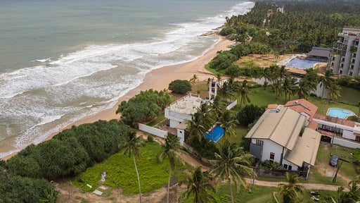 Saffron and Blue Villa Drone pictures