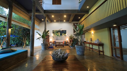 Saffron and Blue Villa Living room