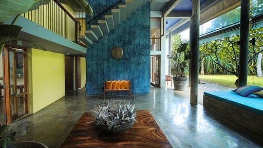 Saffron and Blue Villa Living room
