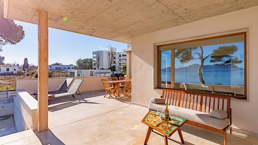 Seafront Villa Mar I Pins Terrace/Veranda