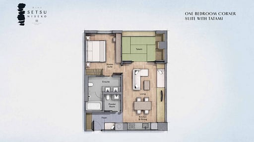Setsu Niseko One Bedroom Corner Suite Tatami Floor plan
