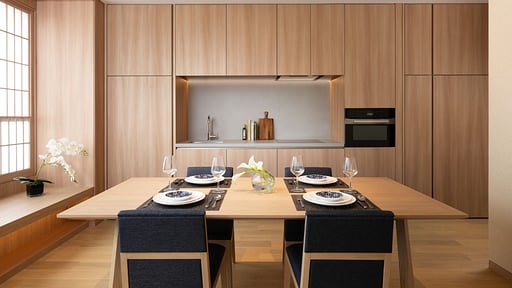 Setsu Niseko One Bedroom Corner Suite Tatami Dining area