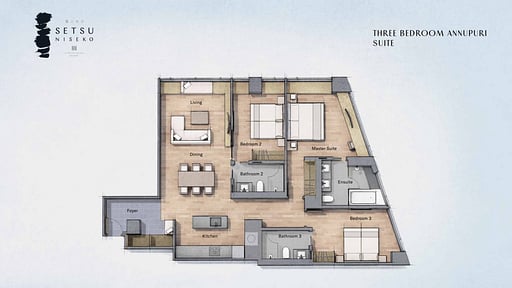 Setsu Niseko Three Bedroom Annupuri Suite Floor plan