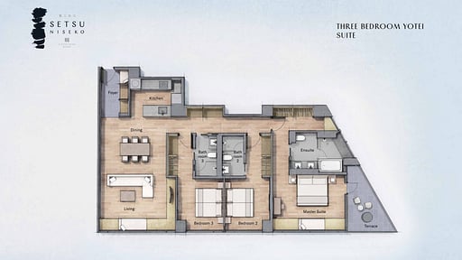 Setsu Niseko Three Bedroom Yotei Suite Floor plan