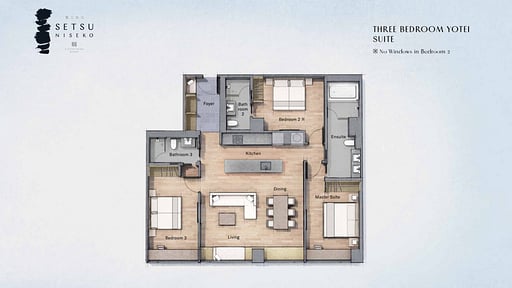 Setsu Niseko Three Bedroom Yotei Suite Floor plan