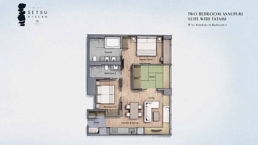 Setsu Niseko Two Bedroom Annupuri Suite Tatami Floor plan