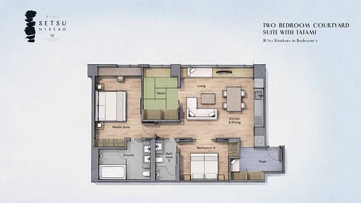 Setsu Niseko Two Bedroom Courtyard Suite Tatami Floor plan