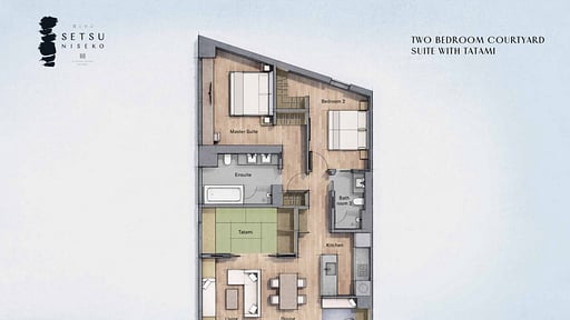 Setsu Niseko Two Bedroom Courtyard Suite Tatami Floor plan