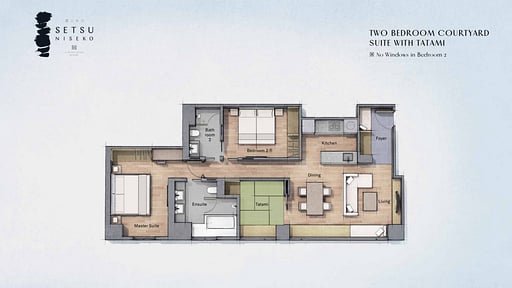 Setsu Niseko Two Bedroom Courtyard Suite Tatami Floor plan