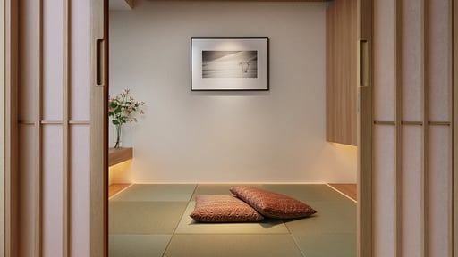 Setsu Niseko Two Bedroom Courtyard Suite Tatami Living room