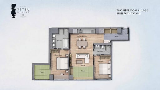 Setsu Niseko Two Bedroom Village Suite Tatami Floor plan