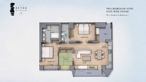 Setsu Niseko Two Bedroom Yotei Suite Tatami Floor plan