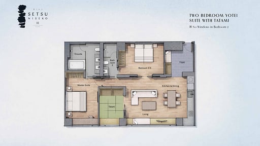 Setsu Niseko Two Bedroom Yotei Suite Tatami Floor plan