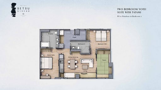 Setsu Niseko Two Bedroom Yotei Suite Tatami Floor plan