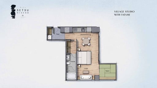 Setsu Niseko Village Studio Tatami Floor plan