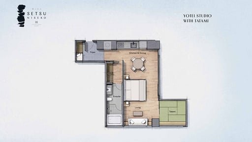 Setsu Niseko Yotei Studio Tatami Floor plan